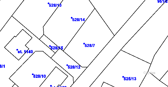 Parcela st. 528/7 v KÚ Orlice, Katastrální mapa