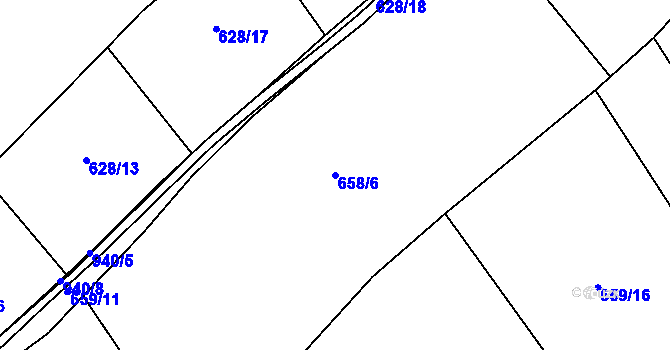 Parcela st. 658/6 v KÚ Orlice, Katastrální mapa