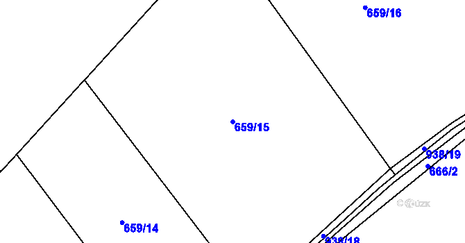 Parcela st. 659/15 v KÚ Orlice, Katastrální mapa