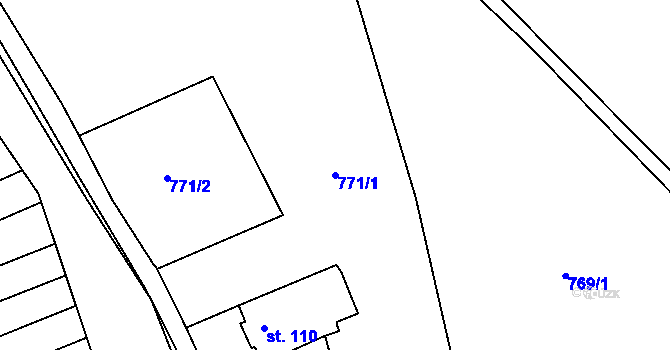 Parcela st. 771/1 v KÚ Orlice, Katastrální mapa