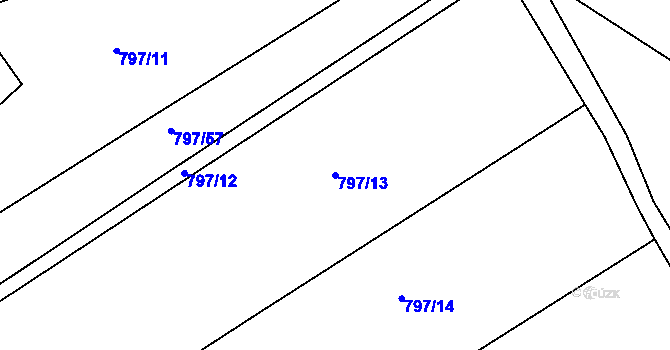 Parcela st. 797/13 v KÚ Orlice, Katastrální mapa