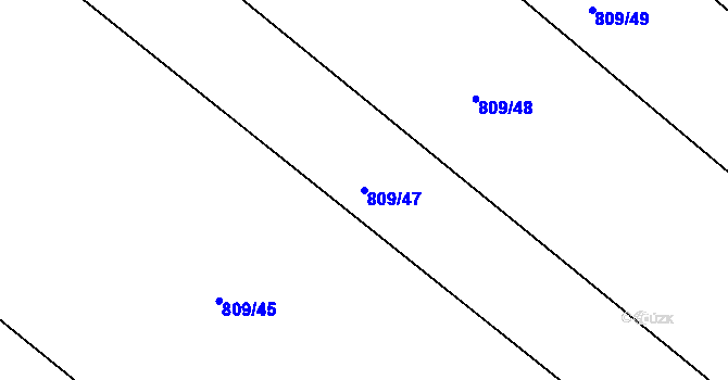 Parcela st. 809/47 v KÚ Orlice, Katastrální mapa