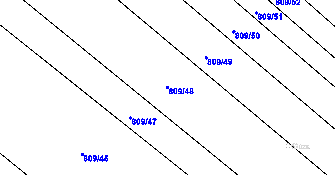 Parcela st. 809/48 v KÚ Orlice, Katastrální mapa
