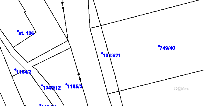 Parcela st. 1013/21 v KÚ Orlice, Katastrální mapa