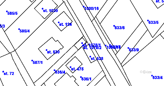 Parcela st. 1078/1 v KÚ Orlice, Katastrální mapa