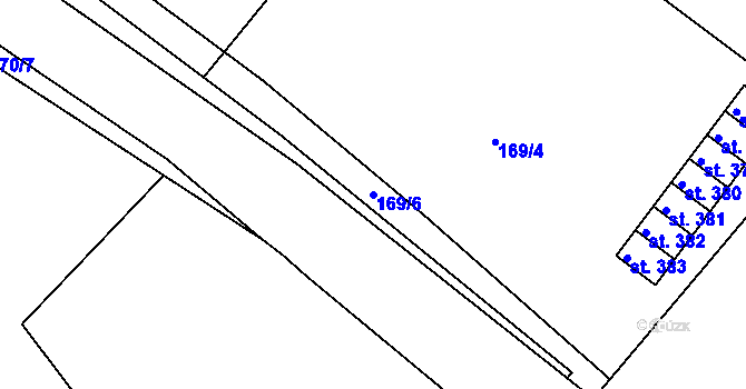 Parcela st. 169/6 v KÚ Orlice, Katastrální mapa