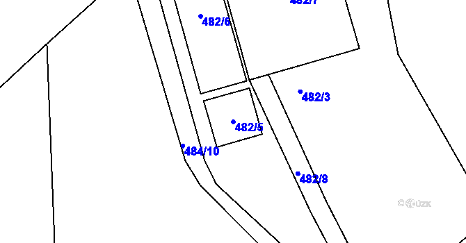 Parcela st. 482/5 v KÚ Orlice, Katastrální mapa