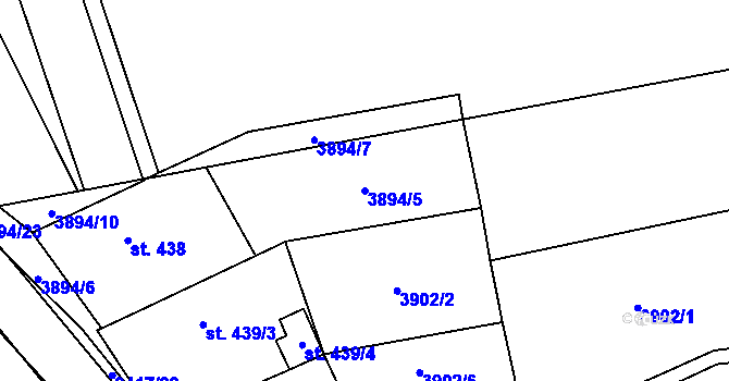 Parcela st. 3894/5 v KÚ Letonice, Katastrální mapa
