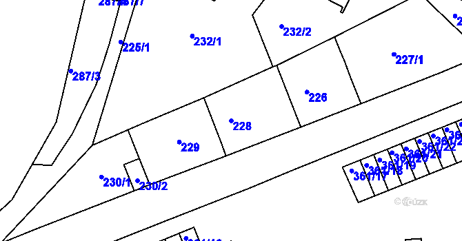 Parcela st. 228 v KÚ Letovice, Katastrální mapa