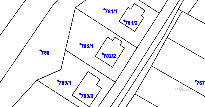 Parcela st. 782/2 v KÚ Letovice, Katastrální mapa