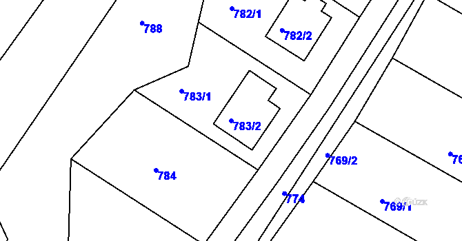 Parcela st. 783/2 v KÚ Letovice, Katastrální mapa