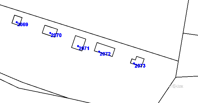 Parcela st. 2072 v KÚ Letovice, Katastrální mapa
