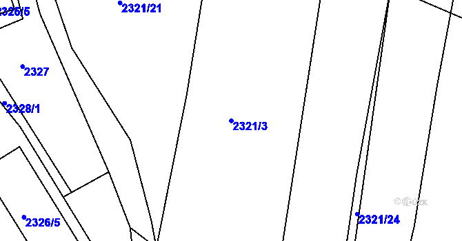 Parcela st. 2321/3 v KÚ Letovice, Katastrální mapa