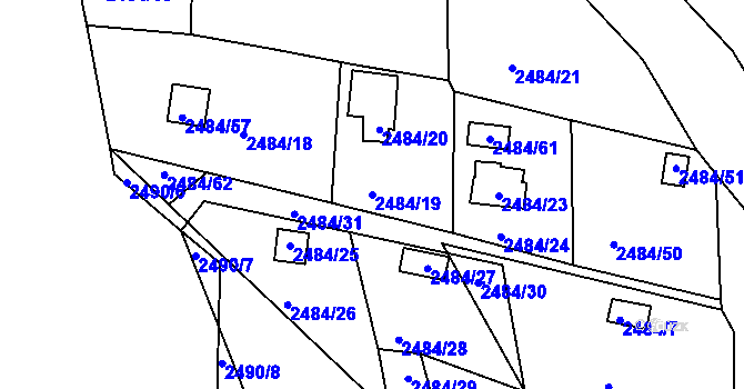 Parcela st. 2484/19 v KÚ Letovice, Katastrální mapa