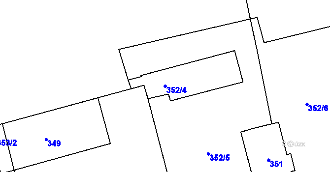 Parcela st. 352/4 v KÚ Letovice, Katastrální mapa