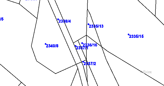 Parcela st. 2336/16 v KÚ Letovice, Katastrální mapa
