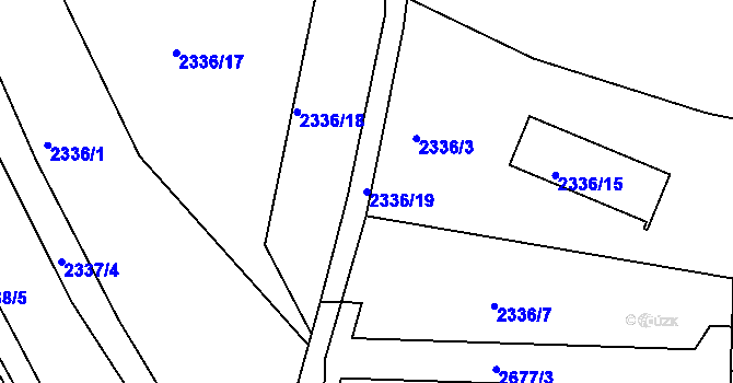 Parcela st. 2336/19 v KÚ Letovice, Katastrální mapa