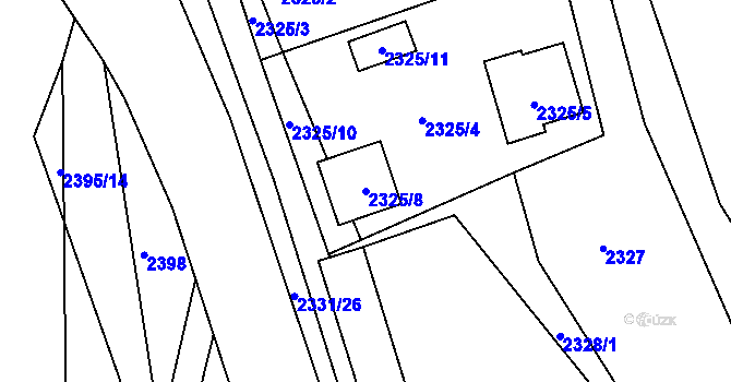 Parcela st. 2325/8 v KÚ Letovice, Katastrální mapa