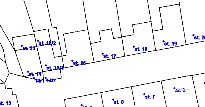 Parcela st. 17 v KÚ Lhota u Letovic, Katastrální mapa