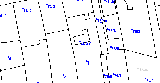 Parcela st. 27 v KÚ Lhota u Letovic, Katastrální mapa