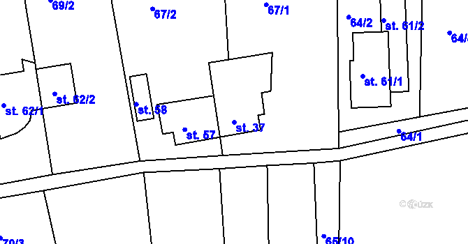 Parcela st. 37 v KÚ Lhota u Letovic, Katastrální mapa