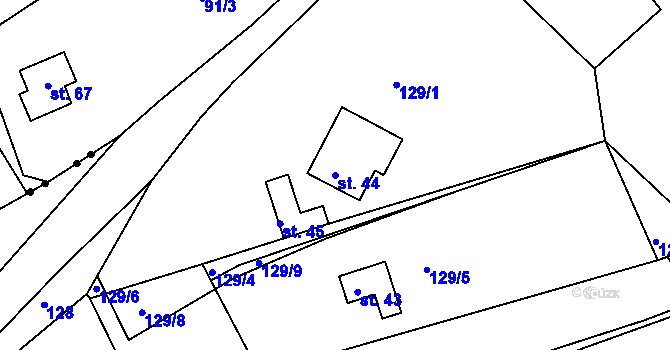 Parcela st. 44 v KÚ Lhota u Letovic, Katastrální mapa