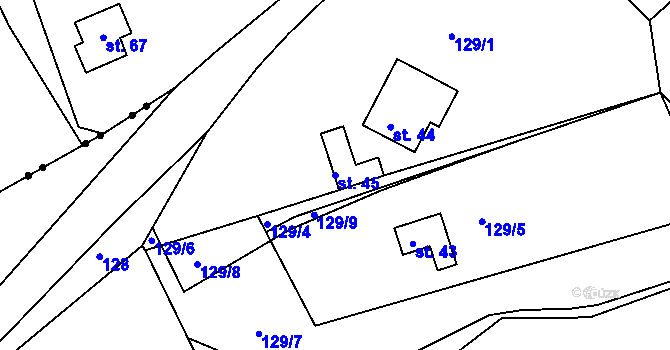 Parcela st. 45 v KÚ Lhota u Letovic, Katastrální mapa