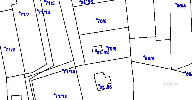 Parcela st. 48 v KÚ Lhota u Letovic, Katastrální mapa