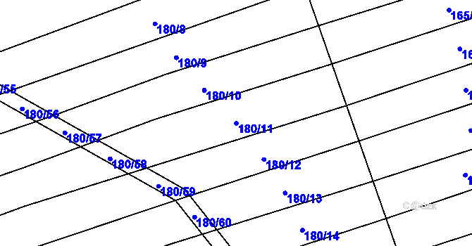 Parcela st. 180/11 v KÚ Lhota u Letovic, Katastrální mapa