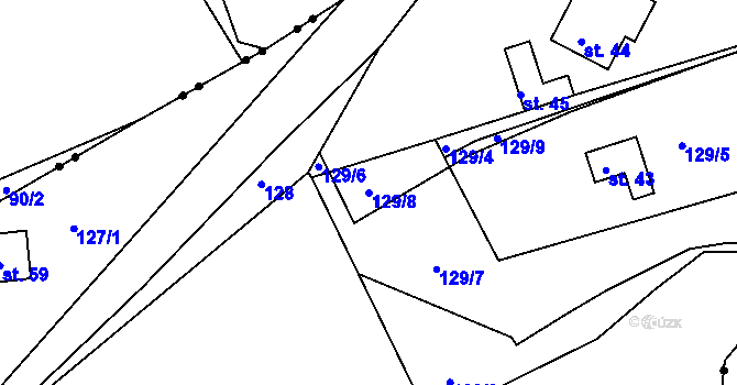 Parcela st. 129/8 v KÚ Lhota u Letovic, Katastrální mapa