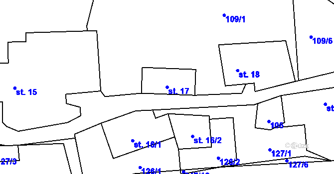 Parcela st. 17 v KÚ Slatinka, Katastrální mapa