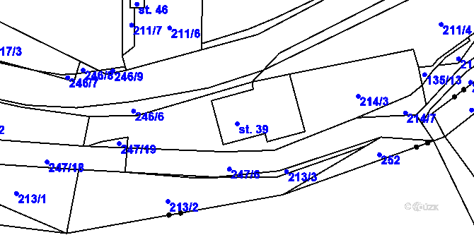 Parcela st. 39 v KÚ Slatinka, Katastrální mapa