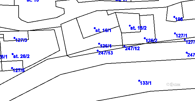 Parcela st. 247/13 v KÚ Slatinka, Katastrální mapa