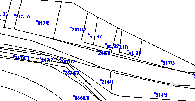 Parcela st. 246/5 v KÚ Slatinka, Katastrální mapa