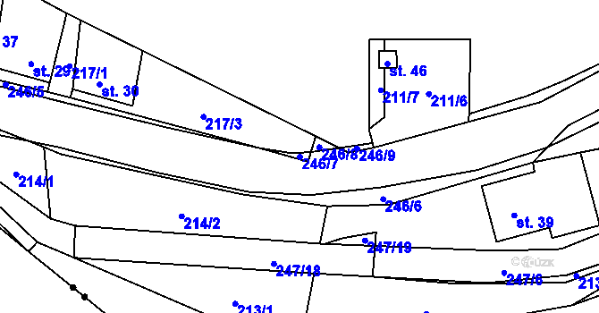 Parcela st. 246/7 v KÚ Slatinka, Katastrální mapa