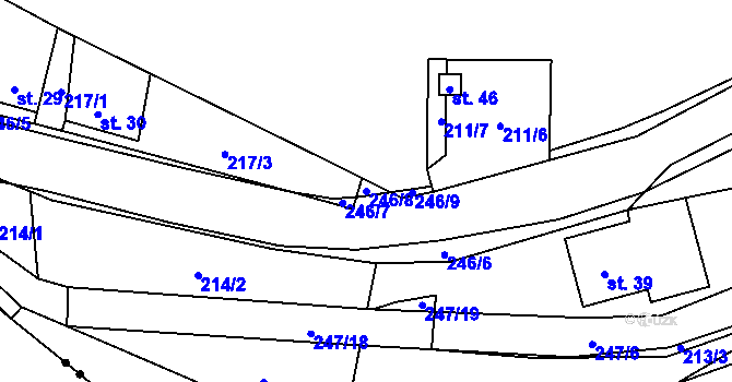 Parcela st. 246/8 v KÚ Slatinka, Katastrální mapa