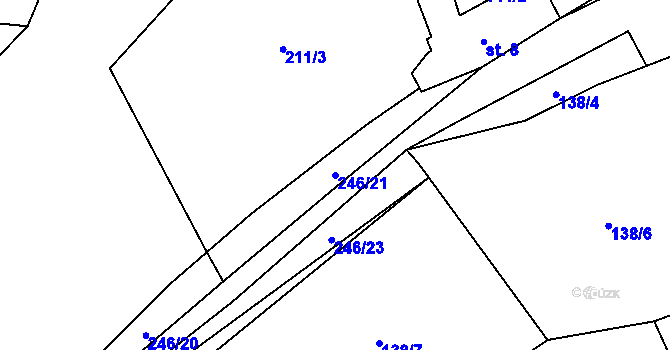 Parcela st. 246/21 v KÚ Slatinka, Katastrální mapa