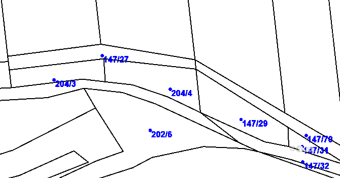 Parcela st. 204/4 v KÚ Slatinka, Katastrální mapa