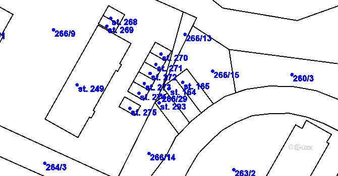 Parcela st. 164 v KÚ Třebětín u Letovic, Katastrální mapa