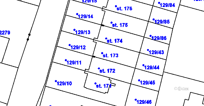 Parcela st. 173 v KÚ Třebětín u Letovic, Katastrální mapa
