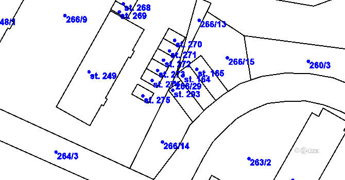 Parcela st. 293 v KÚ Třebětín u Letovic, Katastrální mapa