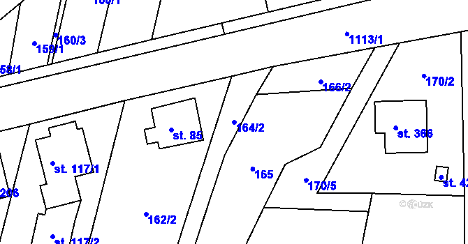 Parcela st. 164/2 v KÚ Třebětín u Letovic, Katastrální mapa