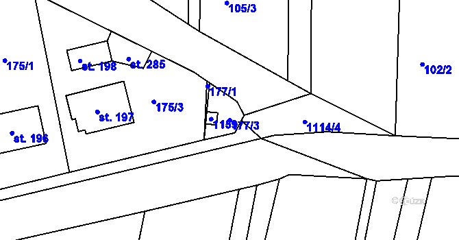 Parcela st. 177/3 v KÚ Třebětín u Letovic, Katastrální mapa