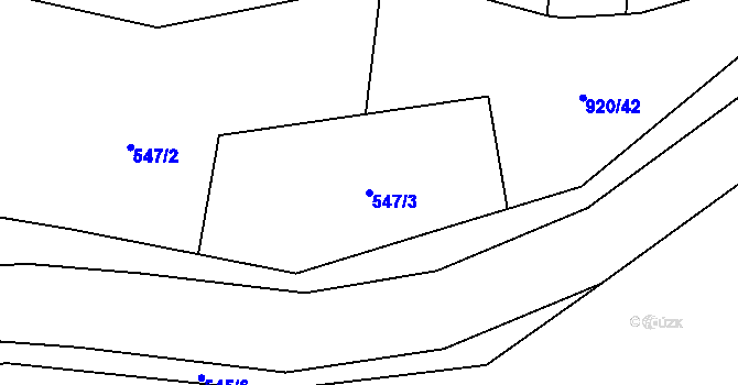 Parcela st. 547/3 v KÚ Třebětín u Letovic, Katastrální mapa