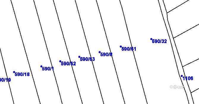 Parcela st. 590/8 v KÚ Třebětín u Letovic, Katastrální mapa