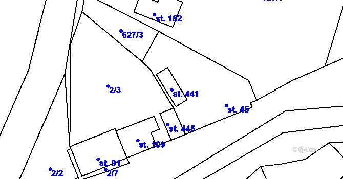 Parcela st. 441 v KÚ Třebětín u Letovic, Katastrální mapa