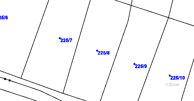 Parcela st. 225/8 v KÚ Třebětín u Letovic, Katastrální mapa