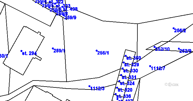 Parcela st. 256/1 v KÚ Třebětín u Letovic, Katastrální mapa