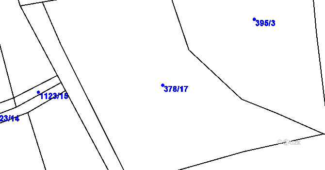 Parcela st. 378/17 v KÚ Třebětín u Letovic, Katastrální mapa