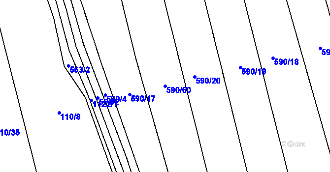 Parcela st. 590/60 v KÚ Třebětín u Letovic, Katastrální mapa